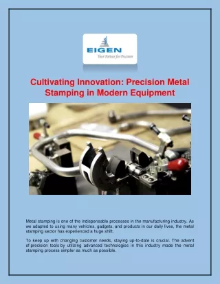 Cultivating Innovation Precision Metal Stamping in Modern Equipment