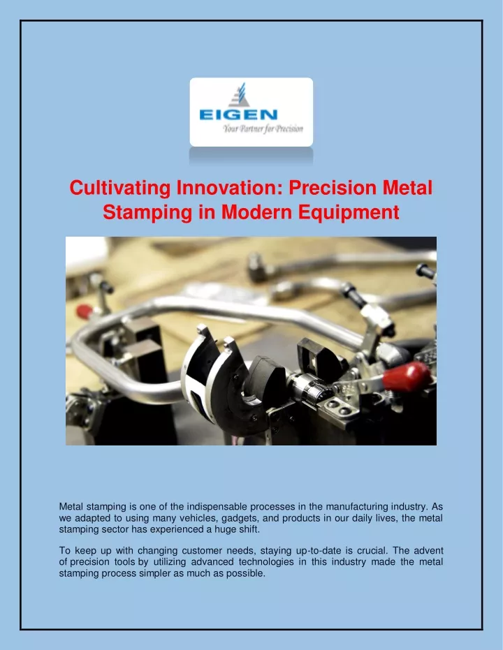 cultivating innovation precision metal stamping