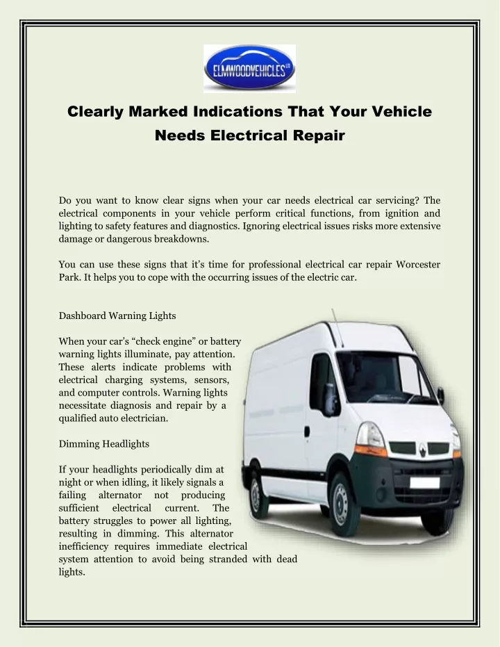 clearly marked indications that your vehicle