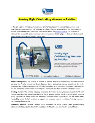 Soaring High: Celebrating Women in Aviation