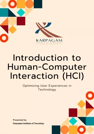 Human Computer Interaction (HCI) - PDF