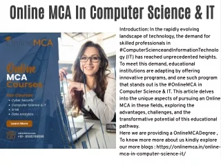 Online MCA In Computer Science & IT