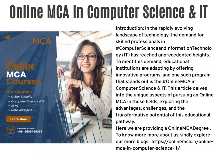 online mca in computer science it