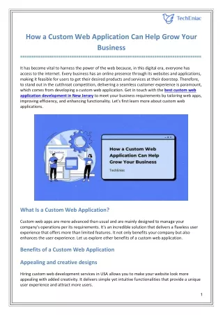 How a Custom Web Application Can Help Grow Your Business