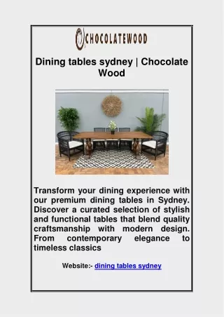 Dining tables sydney | Chocolate Wood