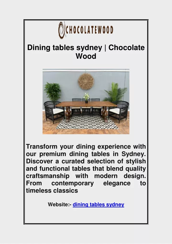 dining tables sydney chocolate wood