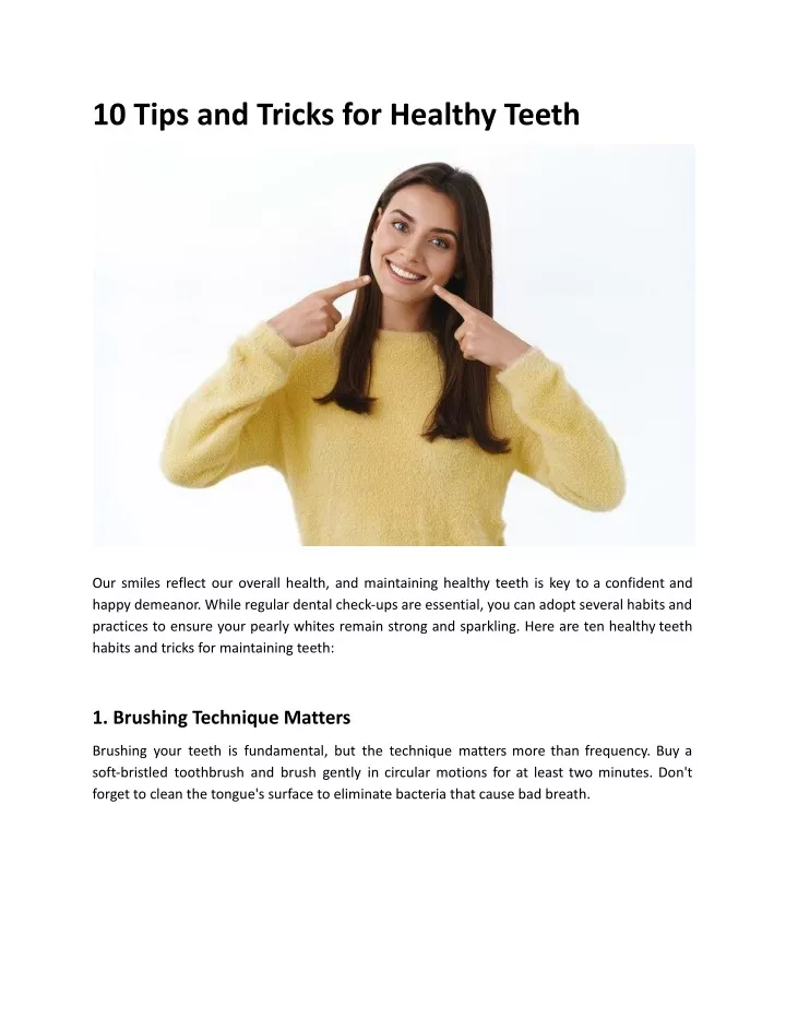10 tips and tricks for healthy teeth