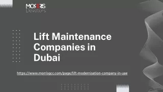 Lift Maintenance Companies in Dubai
