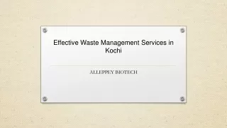 Effective Waste Management Services in Kochi