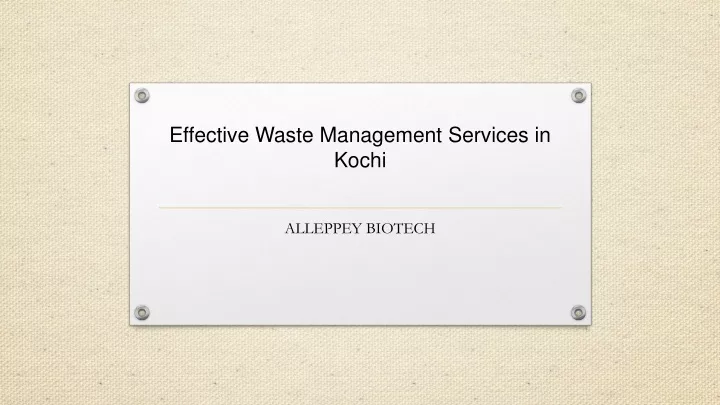 effective waste management services in kochi