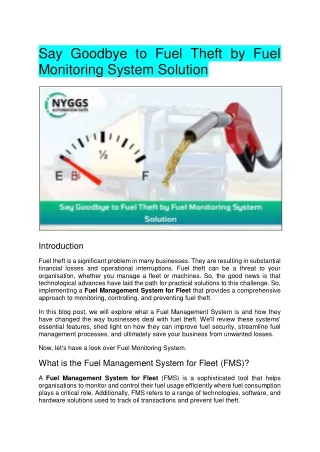 say goodbye to fuel theft by fuel monitoring