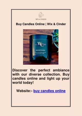 Buy Candles Online | Wix & Cinder