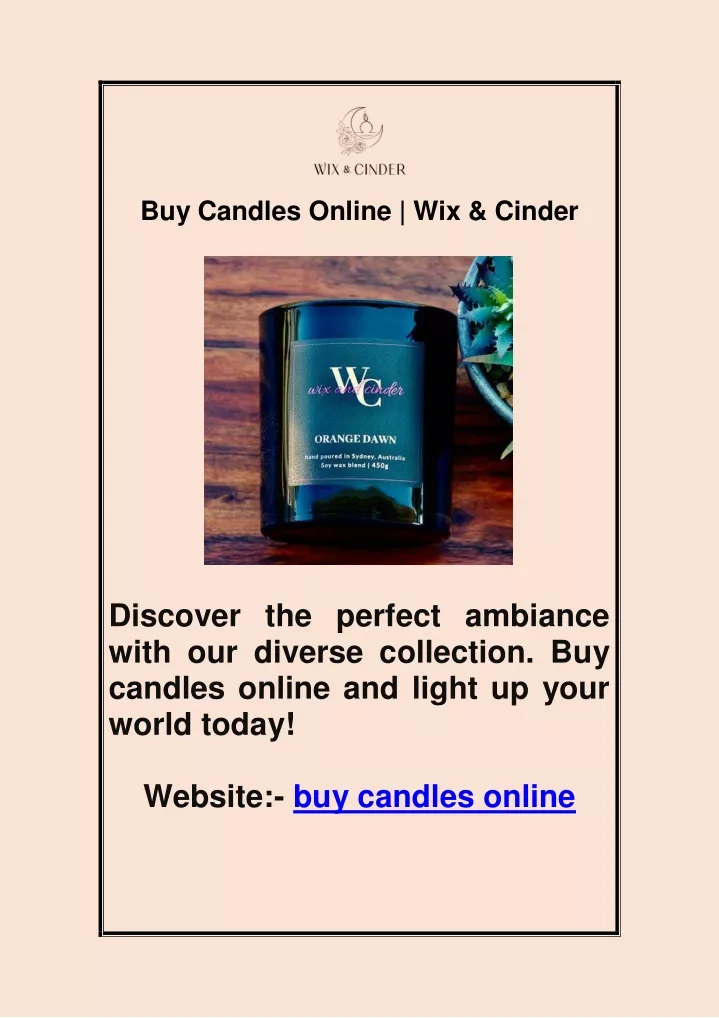 buy candles online wix cinder