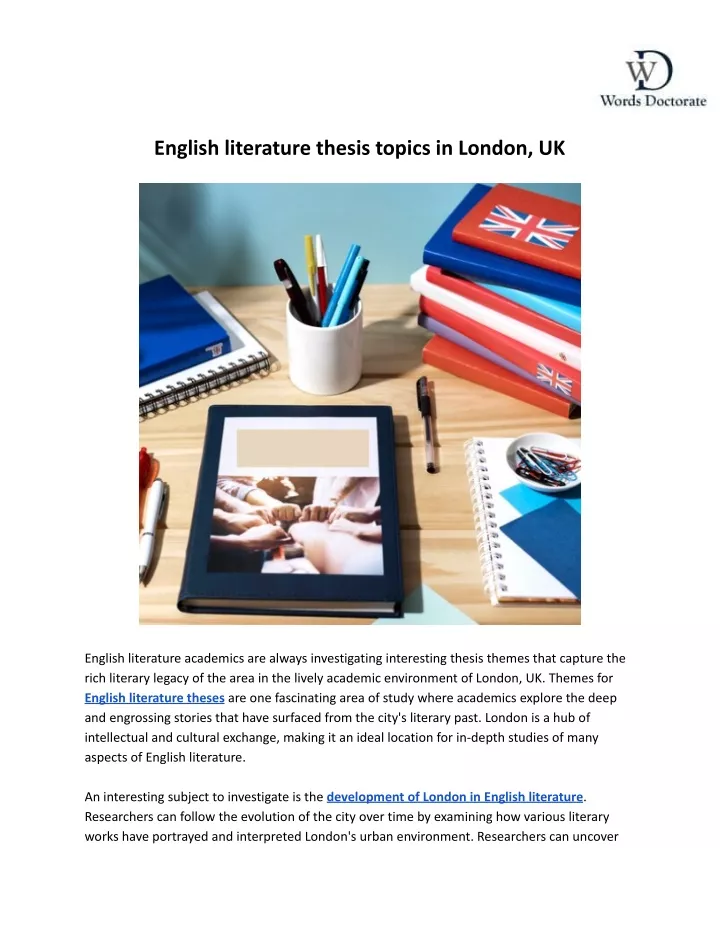 english literature thesis topics in london uk