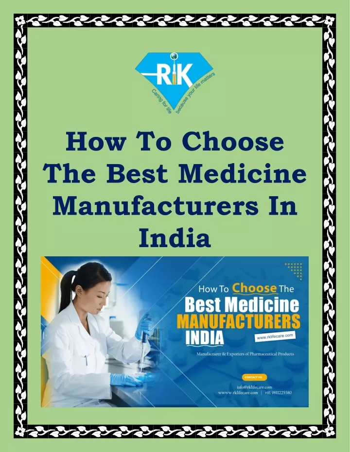how to choose the best medicine manufacturers