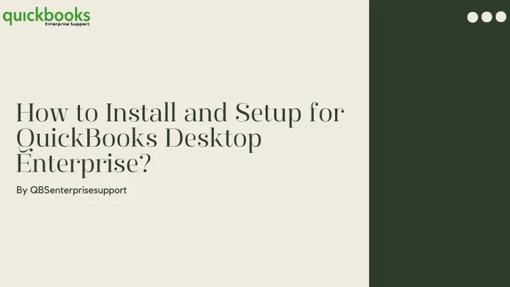 how to install and setup for quickbooks desktop