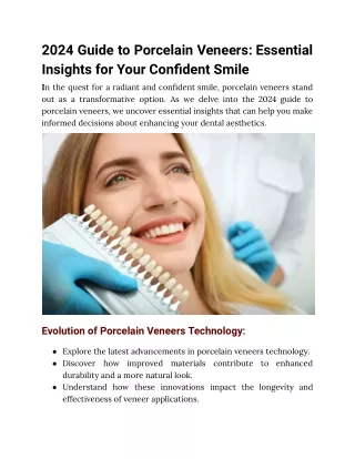 2024 Guide to Porcelain Veneers_ Essential Insights for Your Confident Smile