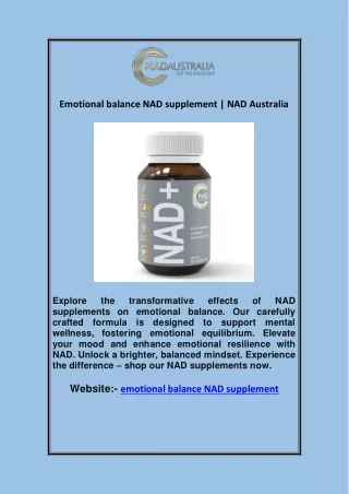 Emotional balance NAD supplement | NAD Australia