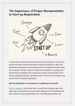 the importance of proper documentation in start