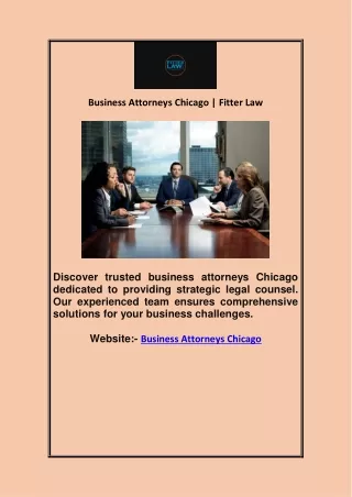Business Attorneys Chicago | Fitter Law