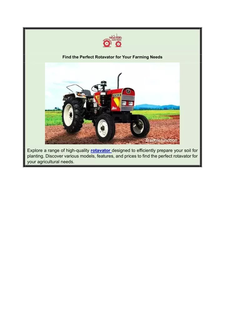find the perfect rotavator for your farming needs
