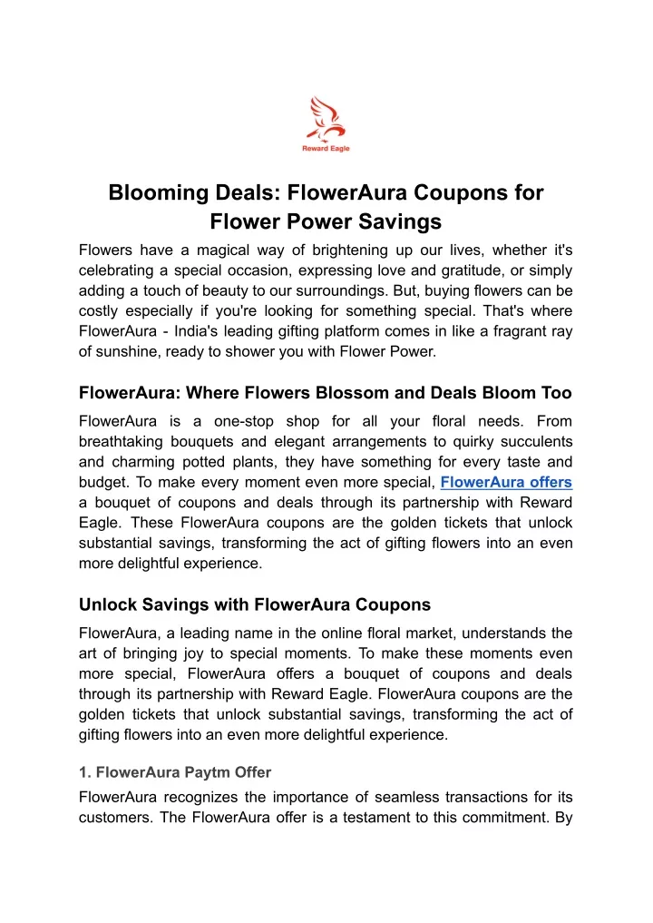 blooming deals floweraura coupons for flower