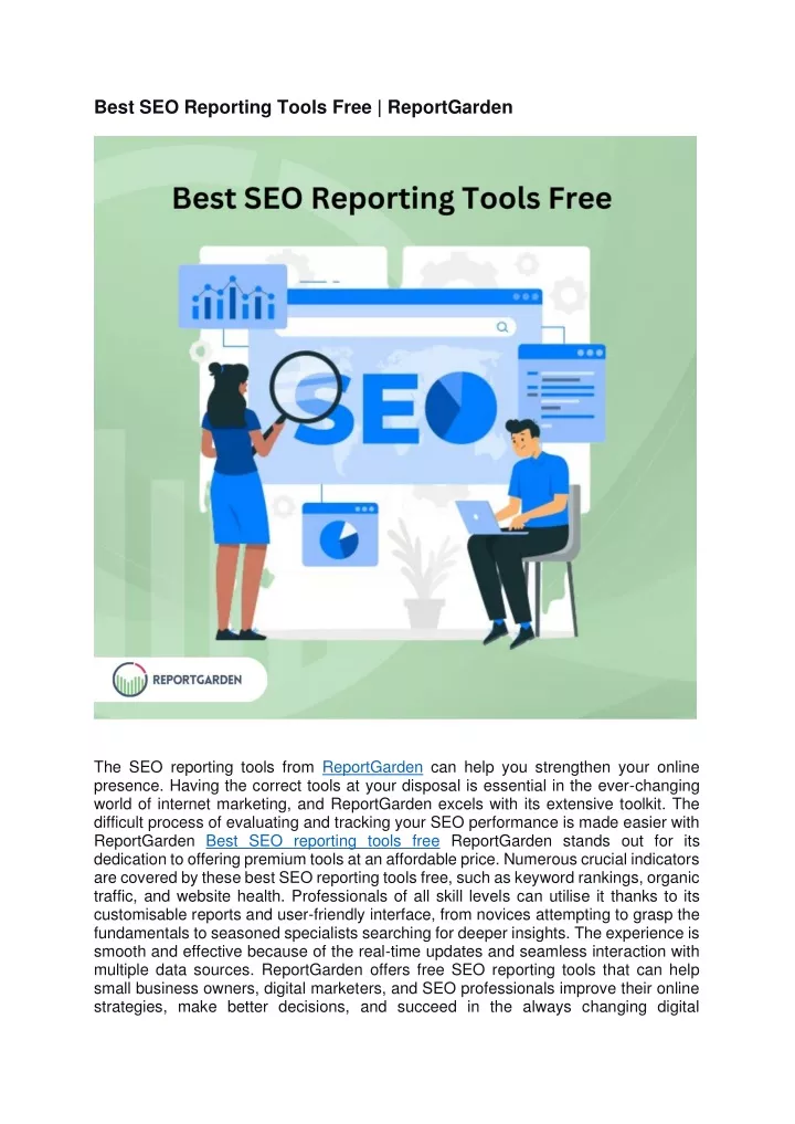 best seo reporting tools free reportgarden