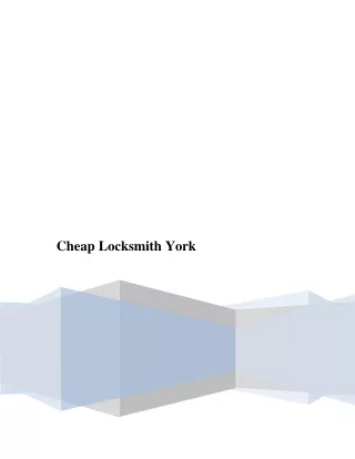 Cheap Locksmith York