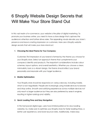 6 shopify website design secrets that will make