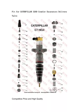 Fit for CATERPILLAR 320D Crawler Excavators Delivery Valve