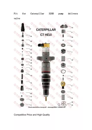 fit for Caterpillar 320D pump delivery valve