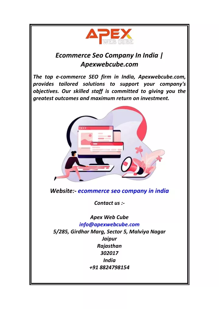 ecommerce seo company in india apexwebcube com