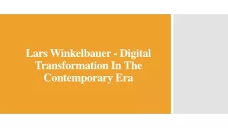 lars winkelbauer digital transformation in the contemporary era