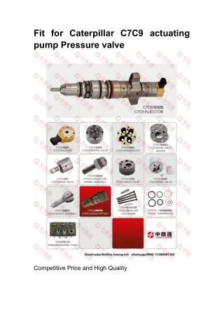 Fit for Caterpillar C7C9 actuating pump Pressure valve