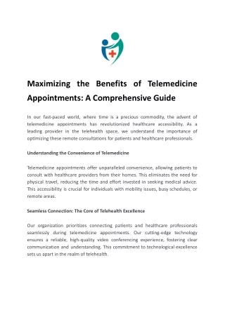 Maximizing the Benefits of Telemedicine Appointments: A Comprehensive Guide