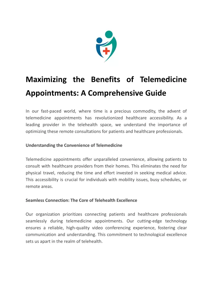 maximizing the benefits of telemedicine