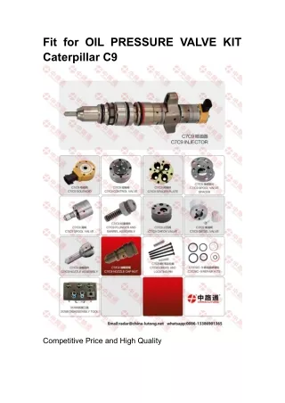 Fit for OIL PRESSURE VALVE KIT Caterpillar C9