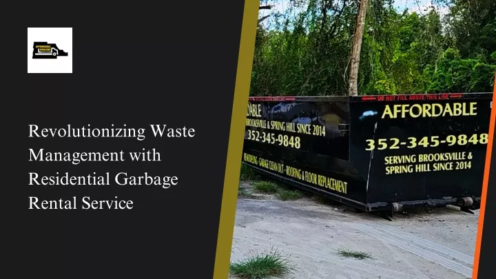 revolutionizing waste management with residential