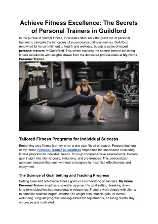 Achieve Fitness Excellence_ The Secrets of Personal Trainers in Guildford