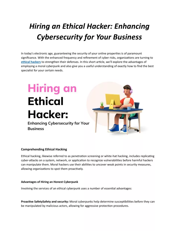 hiring an ethical hacker enhancing cybersecurity