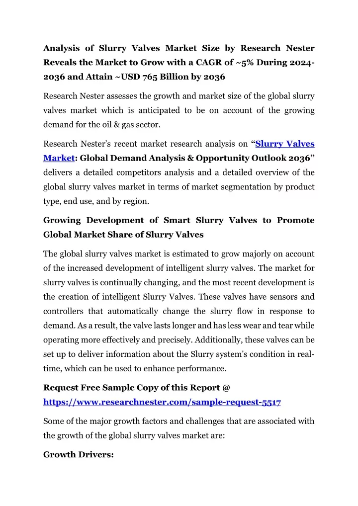 analysis of slurry valves market size by research