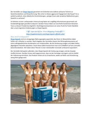 Shape Kapseln Scam oder Legit 2024 Neueste Updates!!