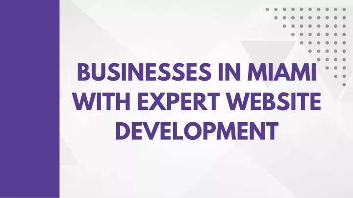 businesses in miami with expert website