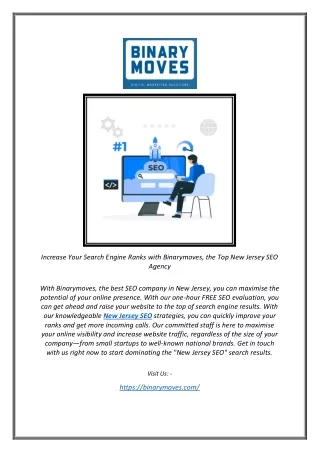 Increase Your Search Engine Ranks with Binarymoves, the Top New Jersey SEO Agenc