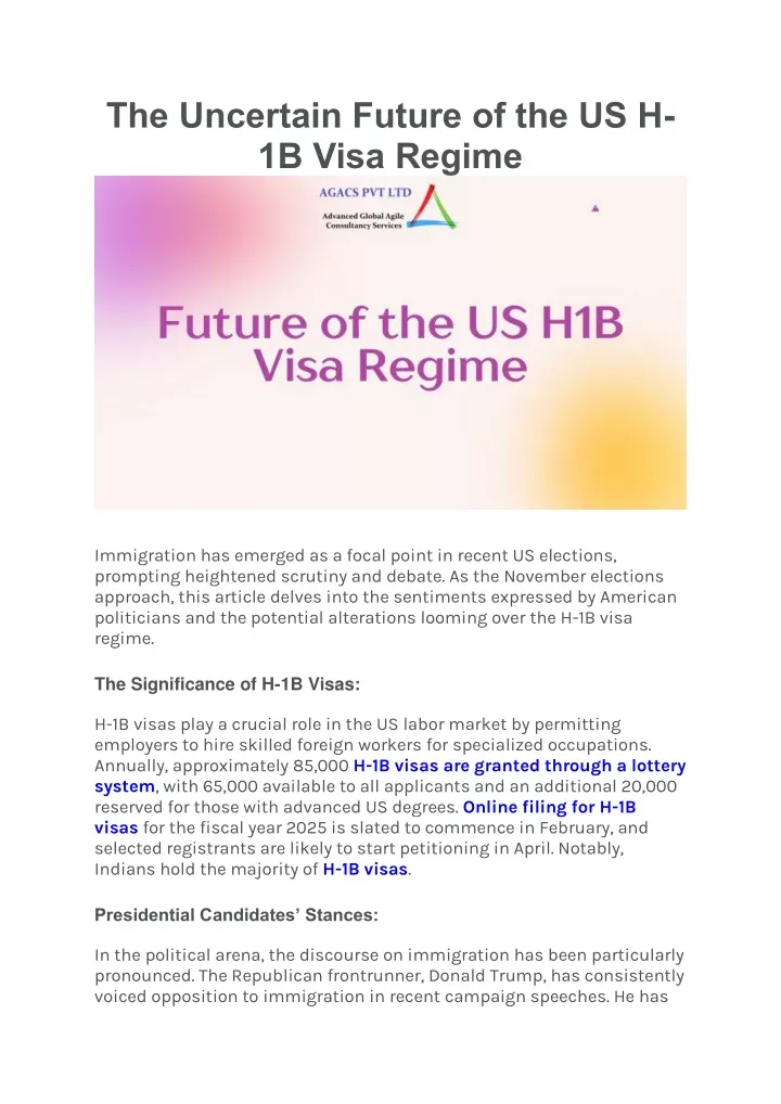 the uncertain future of the us h 1b visa regime