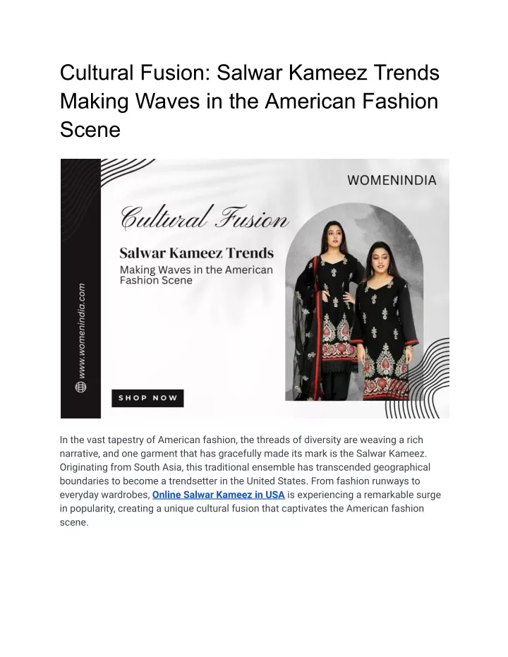 cultural fusion salwar kameez trends making waves