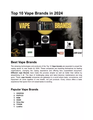 Best Vape Brands