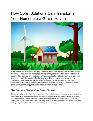 Transform Your Home with Solar Solutions | Green Haven