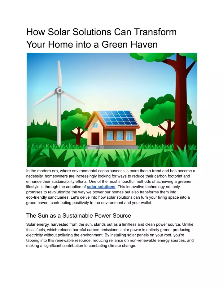 how solar solutions can transform your home into