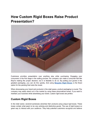 How Custom Rigid Boxes Raise Product Presentation